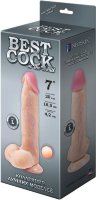Телесный фаллоимитатор на присоске BEST COCK 7 - 20 см.