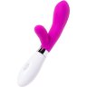 Розовый силиконовый вибратор с клиторальным стимулятором A-Toys Mady - 20,4 см.