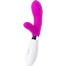 Розовый силиконовый вибратор с клиторальным стимулятором A-Toys Mady - 20,4 см.