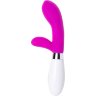 Розовый силиконовый вибратор с клиторальным стимулятором A-Toys Mady - 20,4 см.