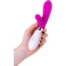 Розовый силиконовый вибратор с клиторальным стимулятором A-Toys Mady - 20,4 см.