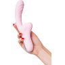 Розовый вибратор-кролик с ласкающим язычком Orali - 22 см.