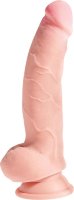 Телесный фаллоимитатор на присоске 8 Triple Density Fat Cock with Balls - 24,1 см.