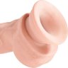 Телесный фаллоимитатор на присоске 8 Triple Density Fat Cock with Balls - 24,1 см.