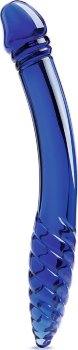Синий двусторонний стеклянный стимулятор 11’’ Double-sided Glass Dildo For G-Spot P-Spot Stimulation - 28 см.