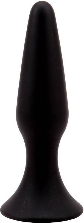 Черная анальная пробка L Silicone Plug - 12,8 см.