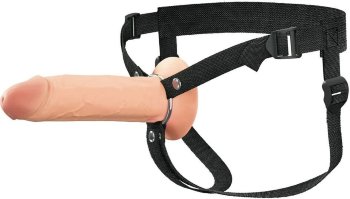 Полый страпон на ремнях 8’’ Hollow Silicone Strap-on