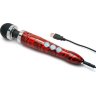 Красный беспроводной wand-вибратор Doxy Die Cast 3R с принтом в виде роз на рукояти - 28 см.