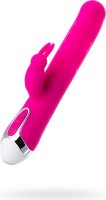 Розовый вибратор с клиторальным стимулятором BALLE - 23 см.