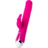 Розовый вибратор с клиторальным стимулятором BALLE - 23 см.