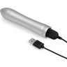 Серебристая металлическая вибропуля Doxy - 12 см.