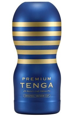 Мастурбатор TENGA Premium Original Vacuum Cup Длина: 15.5 см. Премиальная серия популярных мужских стимуляторов TENGA CUP. Основные отличия от стандартных CUP: - Обновленный внешний дизайн с преобладанием королевского синего и золотого цвета с сохраненной эргономикой корпусов. - Новый специально разработанный для премиальной серии CUP внутренний рельеф. - Лубрикант наивысшего качества с увлажняющим кожу рельефом, дающий уникальное скольжение, а после использования легко удаляемый и не оставляющий следов. Разработано в Японии для одноразового использования. Три уровня интенсивности стимуляции в зависимости от цвета корпуса. Синий корпус - золотая середина, классика мужской стимуляции от Tenga. Страна: Япония. Материал: термопластичный эластомер (TPE).