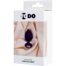 Фиолетовая анальная втулка Diamond Heart с прозрачным кристаллом - 7 см.