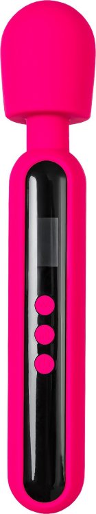 Ярко-розовый wand-вибратор Mashr - 23,5 см.