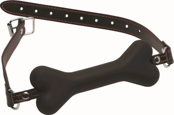 Черный кляп в форме косточки Hound Adjustable Dog Bone Gag