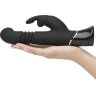 Черный хай-тек вибратор Greedy Girl Thrusting Rabbit Vibrator - 22,8 см.