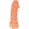 Телесная закрытая насадка с пупырышками Cock Sleeve Size M - 15,6 см.