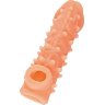Телесная закрытая насадка с пупырышками Cock Sleeve Size M - 15,6 см.
