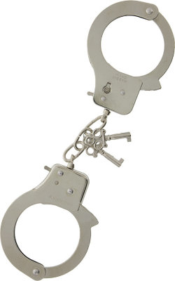 Металлические наручники с ключиками LARGE METAL HANDCUFFS WITH KEYS Металлические наручники с ключиками. Диаметр браслетов - 6 см. Страна: Китай. Материал: металл.