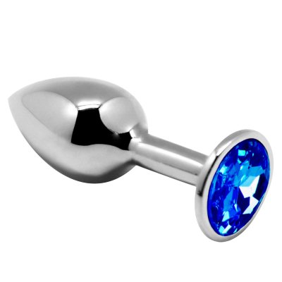 Серебристая анальная втулка с синим кристаллом Mini Metal Butt L - 9 см. Длина: 9 см. Диаметр: 4.1 см. Alive Mini Metal But — это металлическая анальная пробка небольшого размера. Она подходит для начинающих и имеет удобную коническую форму. Анальная втулка украшена цветным кристаллом, который также служит ограничителем для безопасного ношения. Металл хорошо держит тепло, поэтому подойдет любителям температурных игр. Для охлаждения поместите пробку в холодильник, а для того, чтобы нагреть ее используйте водяную баню. Страна: Китай. Материал: металл.