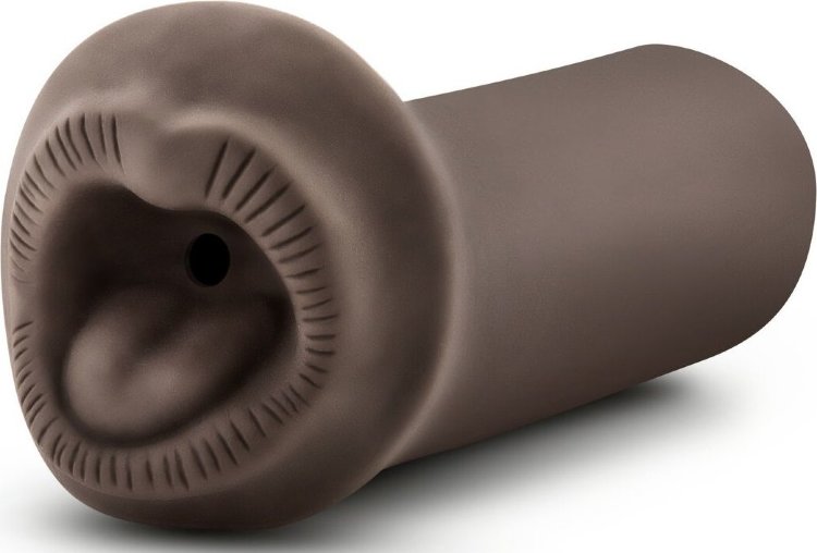 Коричневый мастурбатор-ротик Naughty Nicole