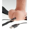 Телесный перезаряжаемый вибрострапон 7 Hollow Rechargeable Strap-on with Balls - 20,3 см.