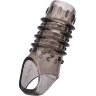 Открытая дымчатая насадка с точками и рёбрами ToyFa XLover - 11,5 см.
