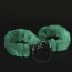 Черные кожаные наручники со съемной зеленой опушкой  Цена 1 220 руб. - Черные кожаные наручники со съемной зеленой опушкой