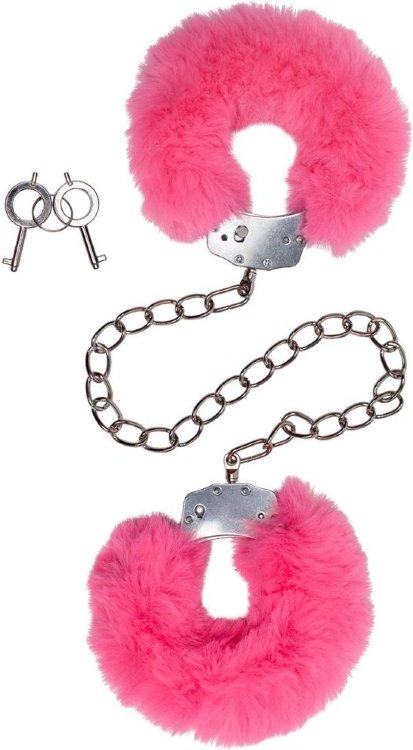 Металлические оковы с розовым мехом