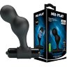 Черная анальная пробка с вибрацией Silicone Vibrating Anal Plug - 10 см.