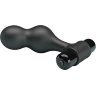Черная анальная пробка с вибрацией Silicone Vibrating Anal Plug - 10 см.
