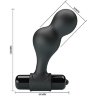 Черная анальная пробка с вибрацией Silicone Vibrating Anal Plug - 10 см.
