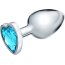 Серебристая анальная пробка с голубым кристаллом - 8 см.  Цена 848 руб. - Серебристая анальная пробка с голубым кристаллом - 8 см.