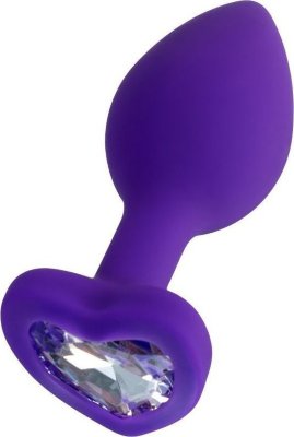 Фиолетовая анальная втулка Diamond Heart с прозрачным кристаллом - 8 см. Длина: 8 см. Диаметр: 3 см. Анальная втулка Diamond Heart. Романтичная игрушка с сердечком - настоящее признание в любви! Средний размер подойдёт как новичкам, так и опытным любителям. Заострённый кончик втулки обеспечивает комфортное проникновение. Рабочая длина - 7 см. Минимальный диаметр - 0,8 см. Страна: Китай. Материал: силикон.