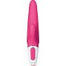 Ярко-розовый вибратор Satisfyer Mr. Rabbit с клиторальным отростком - 22,1 см.