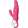 Ярко-розовый вибратор Satisfyer Mr. Rabbit с клиторальным отростком - 22,1 см.