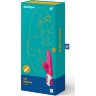 Ярко-розовый вибратор Satisfyer Mr. Rabbit с клиторальным отростком - 22,1 см.