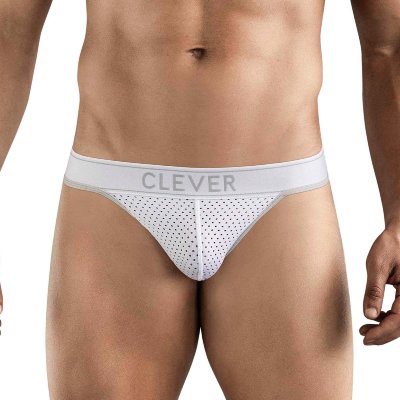 Белые перфорированные трусы-тонги Clever Ambar Thong  Цена 5 204 руб. Белые перфорированные трусы-тонги Clever Ambar Thong. Страна: Колумбия. Материал: 79% нейлон, 21% эластан.