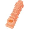 Телесная закрытая насадка с пупырышками Cock Sleeve Size L - 17,6 см.