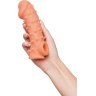Телесная закрытая насадка с пупырышками Cock Sleeve Size L - 17,6 см.