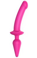 Ярко-розовый двусторонний фаллоимитатор Switch Plug-In Semi-Realistic Size L
