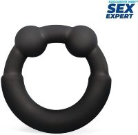Черное эрекционное силиконовое кольцо