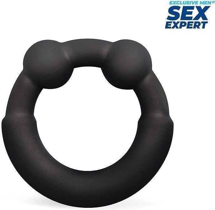 Черное эрекционное силиконовое кольцо