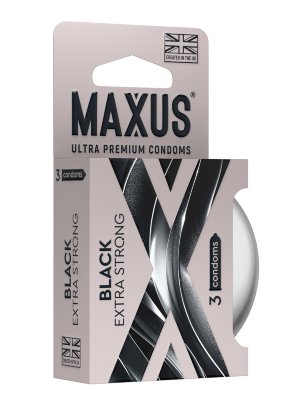Черные утолщенные презервативы MAXUS Extra Strong с железным кейсом - 3 шт.  Цена 883 руб. Длина: 18 см. Презервативы гладкие. Изготовлены из натурального латекса с накопителем и обильной смазкой. Повышенная прочность и черный цвет для альтернативной близости. В 1,5 раза толще обычных. Идеальны для анального секса. Железные кейс в комплекте. Номинальная ширина - 53 мм. Толщина стенки - 0,09 мм. - Регистрационное удостоверение РФ: ФСЗ 2008/03067 - Дата регистрации медицинского изделия: 02.09.2019 г. - Срок действия регистрационного удостоверения: бессрочно - Представитель изготовителя медицинского изделия: ООО «СПЕКТРУМ», 105066, г. Москва, ул. Нижняя Красносельская, д.35, стр.64, помещ.3H/6. Страна: Великобритания. Материал: латекс.