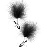 Зажимы на соски с черными пуховыми кисточками Sweet Caress Feather Nipple Clumps