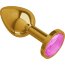 Золотистая анальная втулка с розовым кристаллом - 7 см.  Цена 1 991 руб. - Золотистая анальная втулка с розовым кристаллом - 7 см.