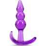 Фиолетовый анальный стимулятор Triple Bead Anal Plug - 9 см.