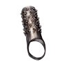 Дымчатая насадка на пенис с выпуклостями - 12 см.