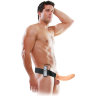 Телесный полый страпон с вибрацией 8 Vibrating Hollow Strap-On - 20,5 см.