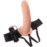 Телесный полый страпон с вибрацией 8 Vibrating Hollow Strap-On - 20,5 см.